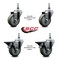 Service Caster 35 Inch Gray Polyurethane 10 MM Threaded Stem Caster Set 2 Brakes SCC SCC-TS20S3514-PPUB-M1015-2-PLB-2 - alternate 3